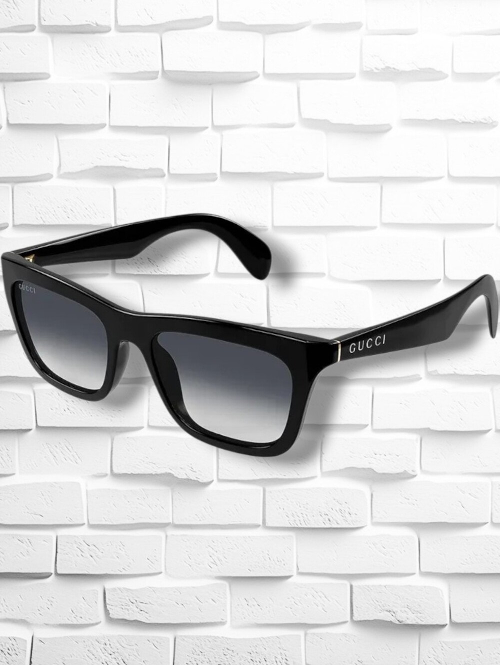 Gucci Black Square Sunglasses 53mm Gradient Lens